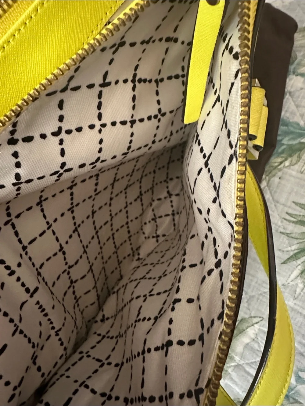 kate spade Bright Yellow Saffiano Top-Zip Tote